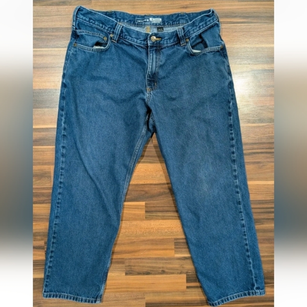 Carhartt 38x30 Relaxed Fit Men's Medium Wash Denim Workwear Jeans 104943 H38